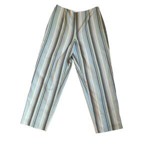 Pursuits Ltd 53% Silk Striped Pants with Side Zip Size 12